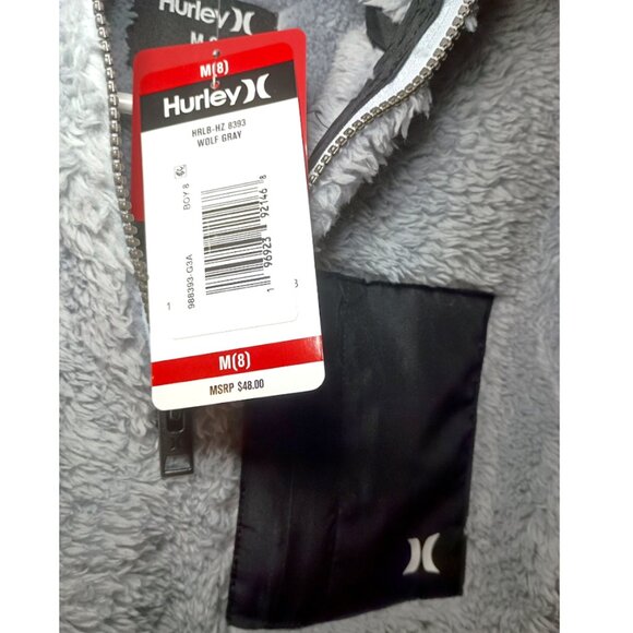 Boys Hurley Half-Zip Fleece - Grey - Medium (8) - Picture 5 of 7